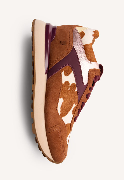 ANIMAL PRINT LEATHER WEDGE SNEAKERS MACKFORD