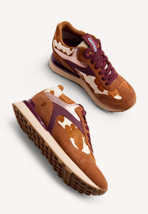 ANIMAL PRINT LEATHER WEDGE SNEAKERS MACKFORD