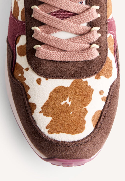 ANIMAL PRINT LEATHER WEDGE SNEAKERS MACKFORD