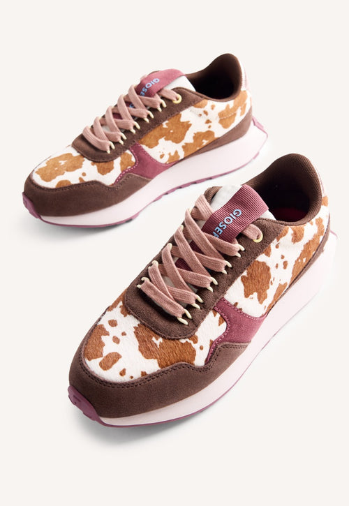 ANIMAL PRINT LEATHER WEDGE SNEAKERS MACKFORD