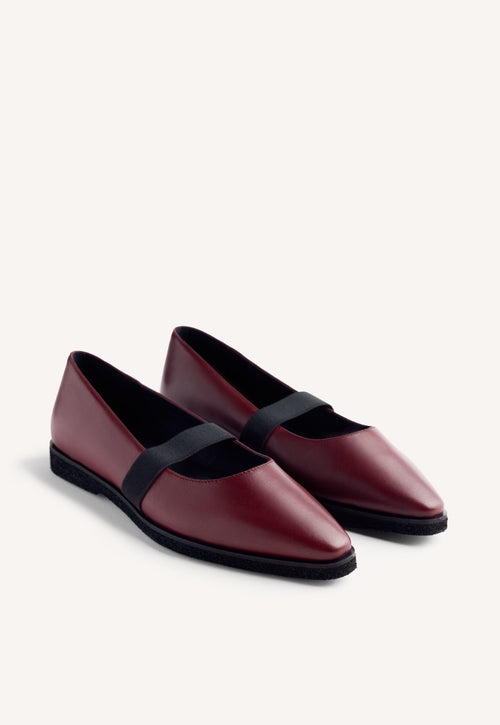 LEATHER BALLET FLATS LONSDALE