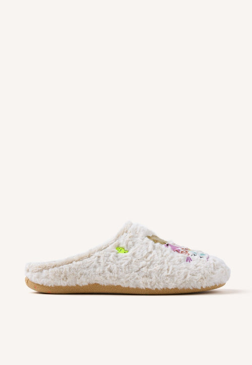 FUR HOUSE SLIPPERS PHRASE PANCRAS