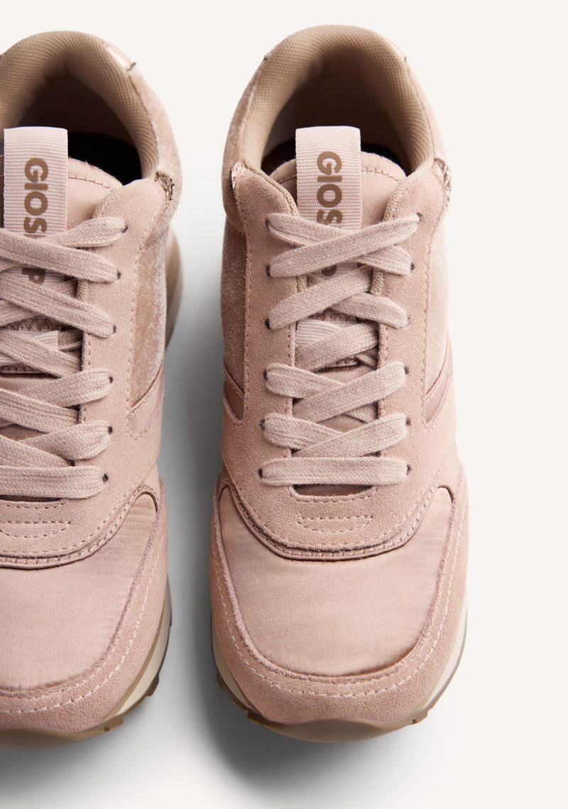 SATIN LEATHER WEDGE SNEAKERS LANDFALL