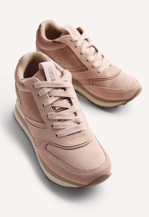 SATIN LEATHER WEDGE SNEAKERS LANDFALL