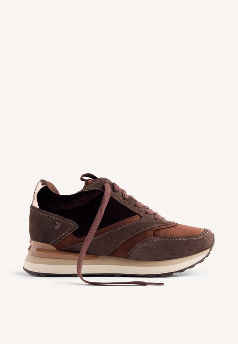 SATIN LEATHER WEDGE SNEAKERS LANDFALL
