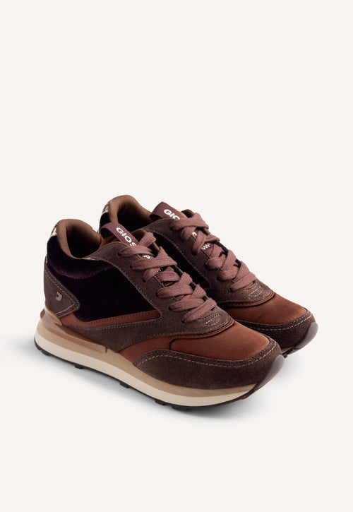 SATIN LEATHER WEDGE SNEAKERS LANDFALL