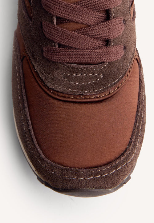 SATIN LEATHER WEDGE SNEAKERS LANDFALL