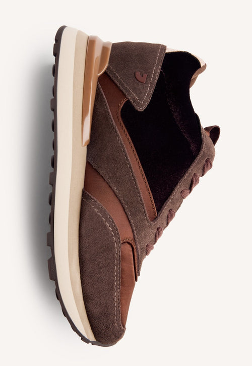 SATIN LEATHER WEDGE SNEAKERS LANDFALL