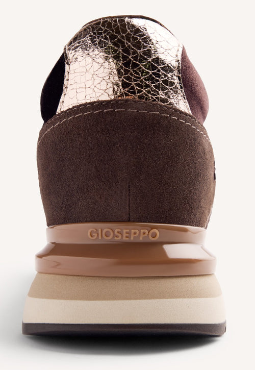 SATIN LEATHER WEDGE SNEAKERS LANDFALL