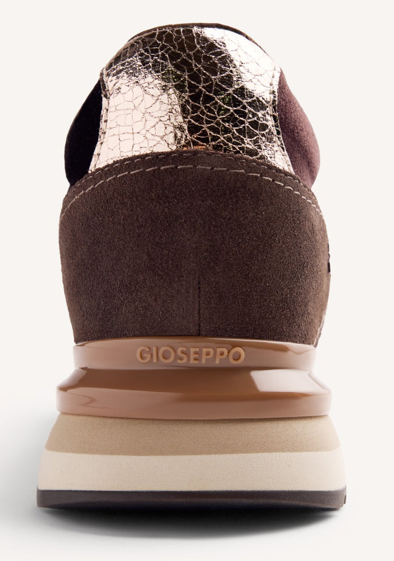 SATIN LEATHER WEDGE SNEAKERS LANDFALL