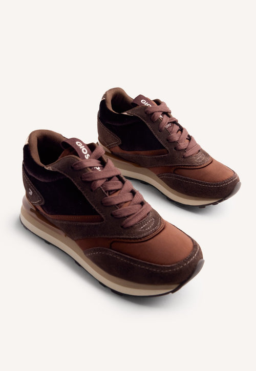 SATIN LEATHER WEDGE SNEAKERS LANDFALL