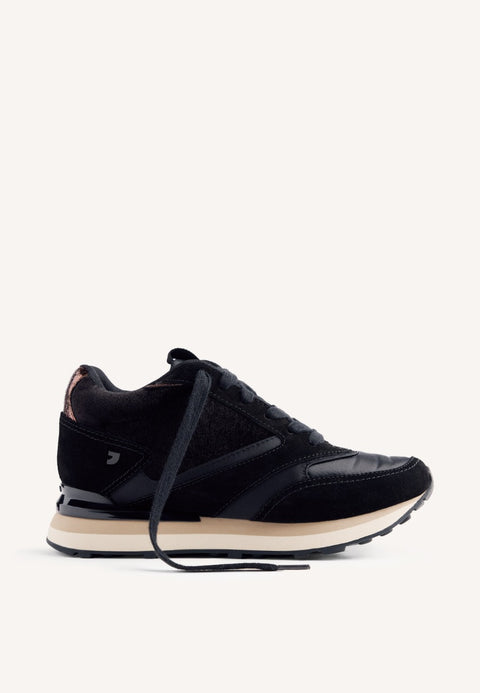 SATIN LEATHER WEDGE SNEAKERS LANDFALL