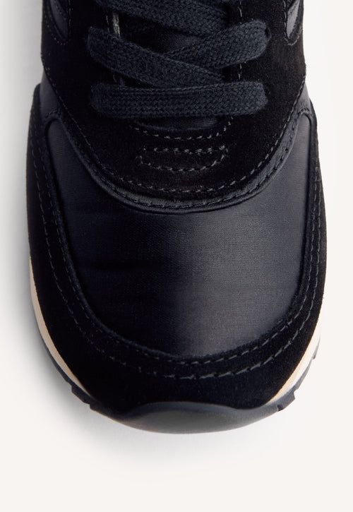 SATIN LEATHER WEDGE SNEAKERS LANDFALL