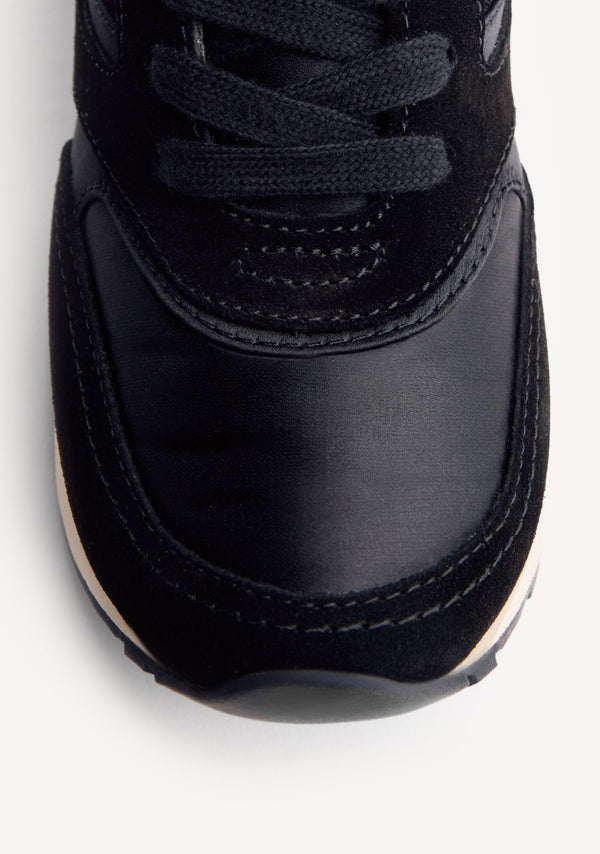 SATIN LEATHER WEDGE SNEAKERS LANDFALL