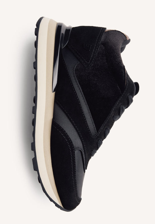 SATIN LEATHER WEDGE SNEAKERS LANDFALL