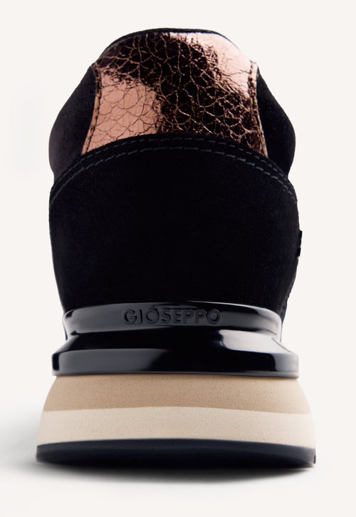 SATIN LEATHER WEDGE SNEAKERS LANDFALL