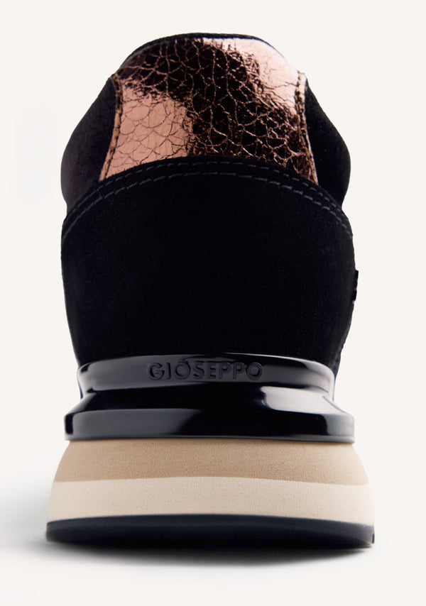SATIN LEATHER WEDGE SNEAKERS LANDFALL