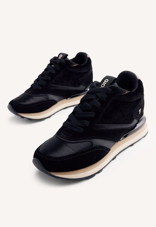 SATIN LEATHER WEDGE SNEAKERS LANDFALL