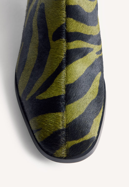 ANIMAL PRINT LEATHER ANKLE BOOTS BY MELYSSA PINTO