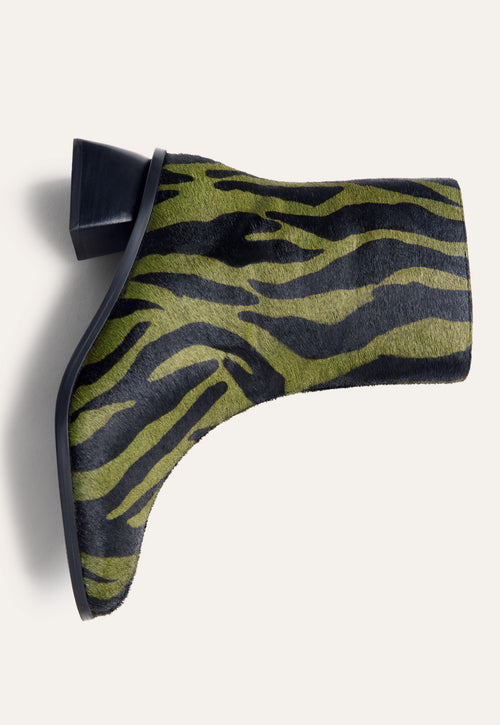 ANIMAL PRINT LEATHER ANKLE BOOTS BY MELYSSA PINTO