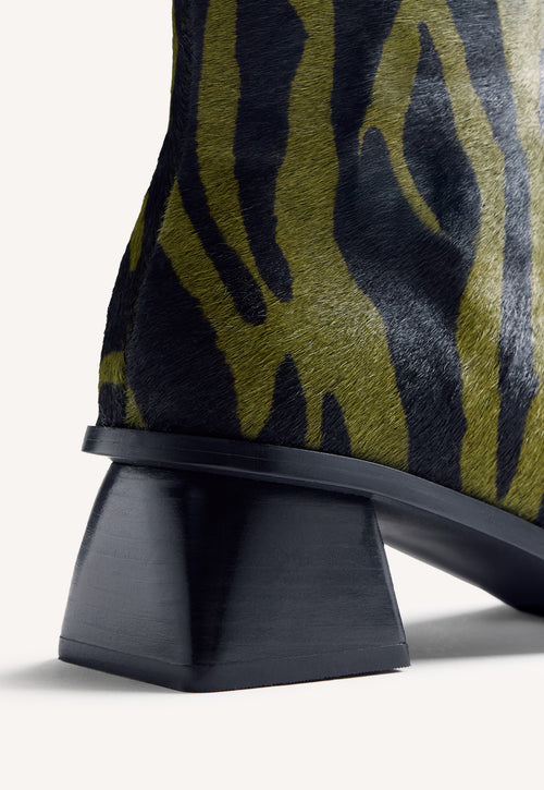 ANIMAL PRINT LEATHER ANKLE BOOTS BY MELYSSA PINTO