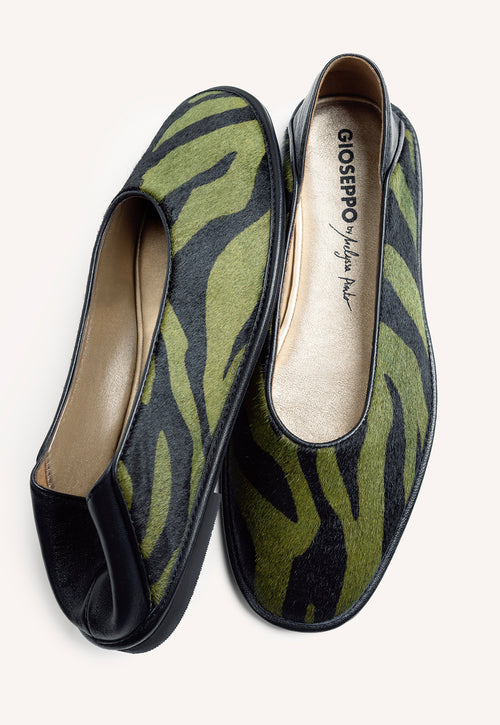ANIMAL PRINT LEATHER BALLET FLATS BY MELYSSA PINTO