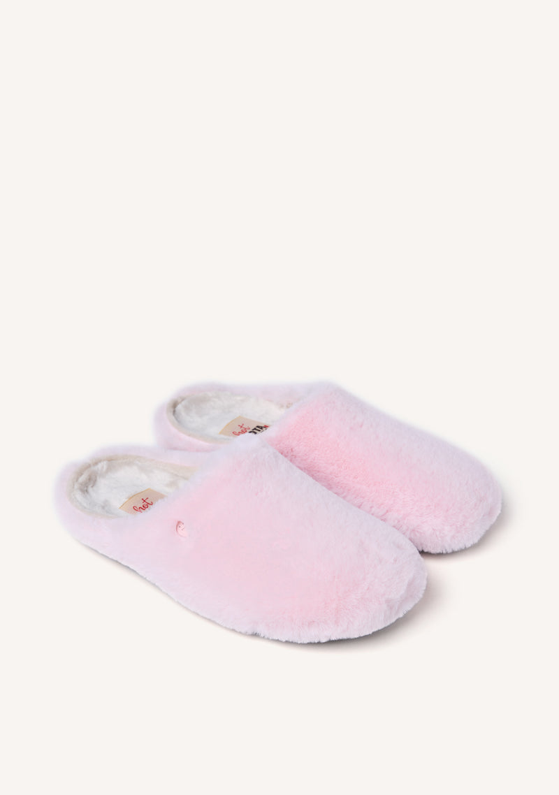 PINK FUR HOUSE SLIPPERS