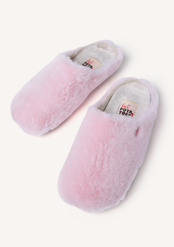 PINK FUR HOUSE SLIPPERS