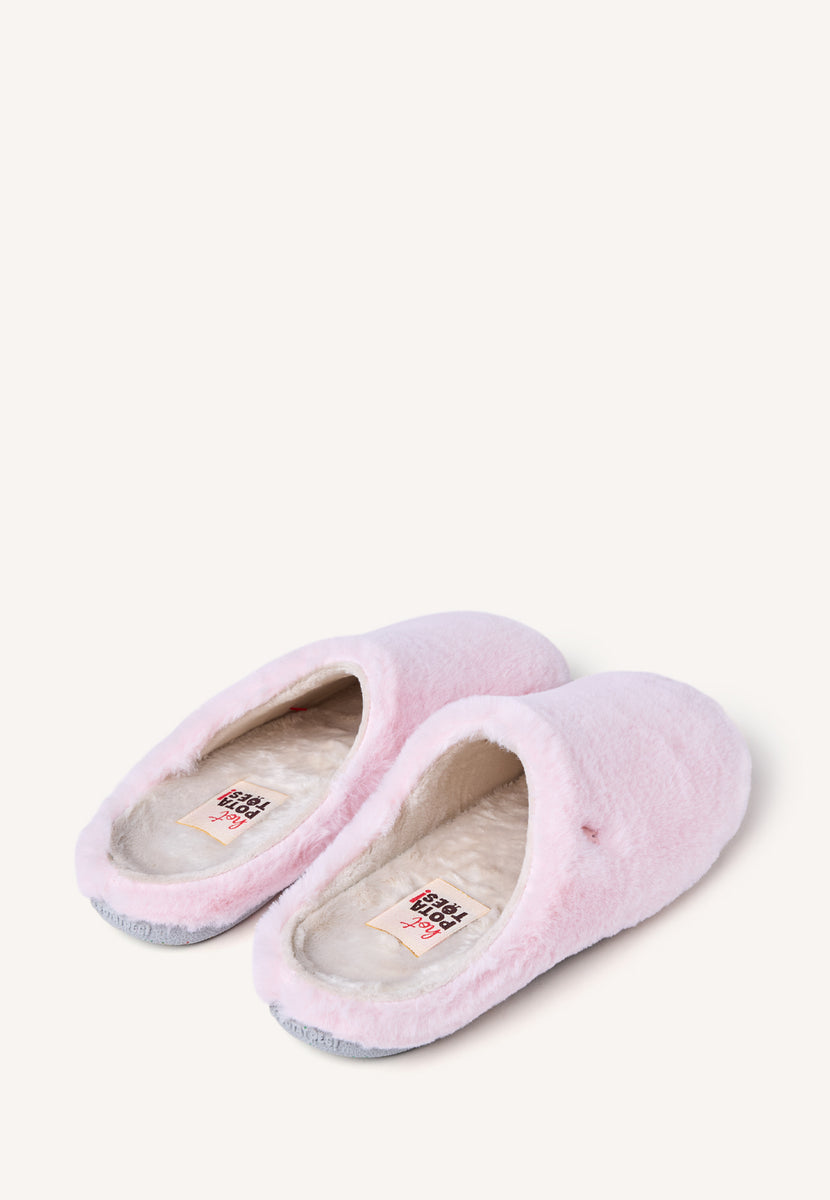 PINK FUR HOUSE SLIPPERS