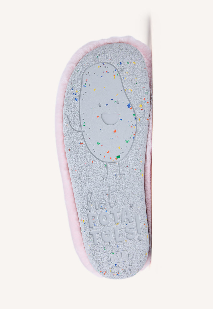 PINK FUR HOUSE SLIPPERS