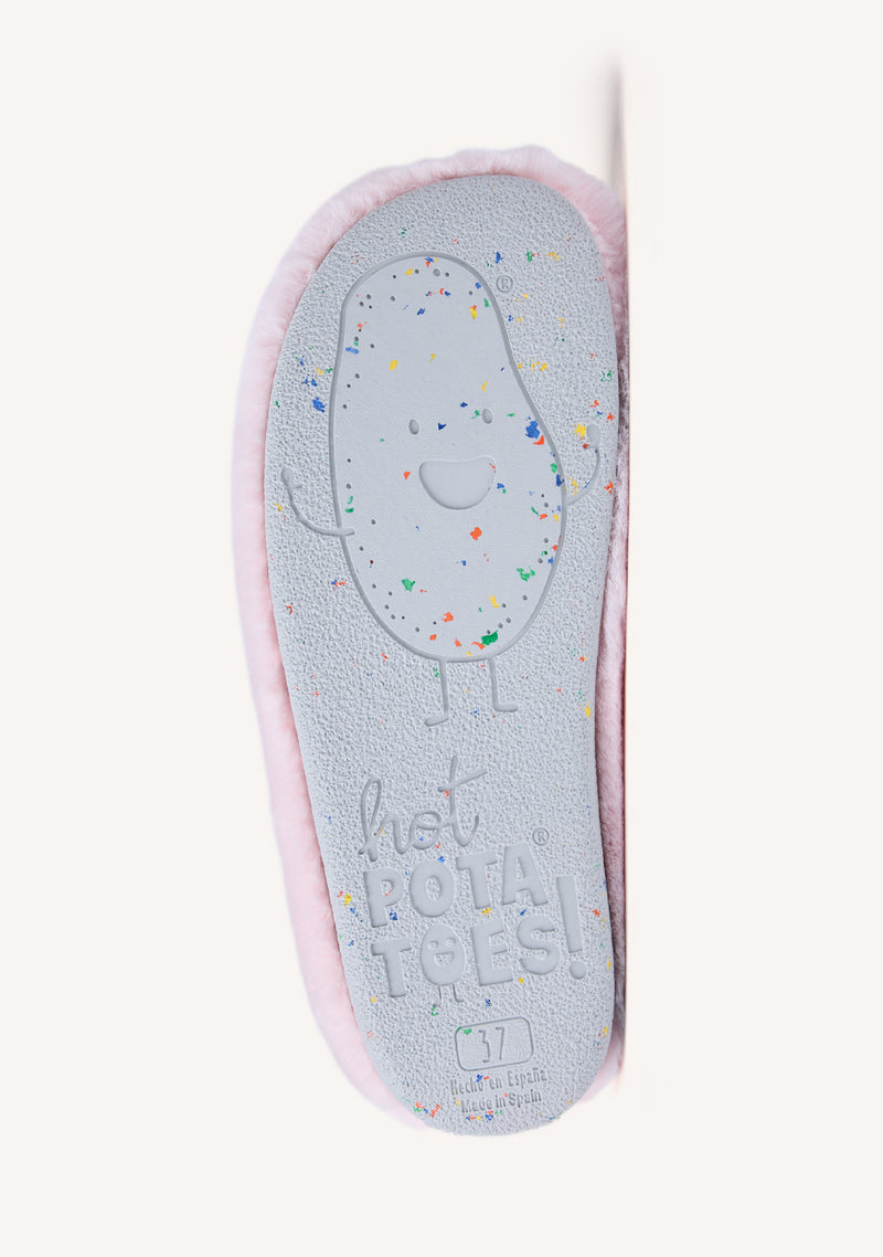 PINK FUR HOUSE SLIPPERS