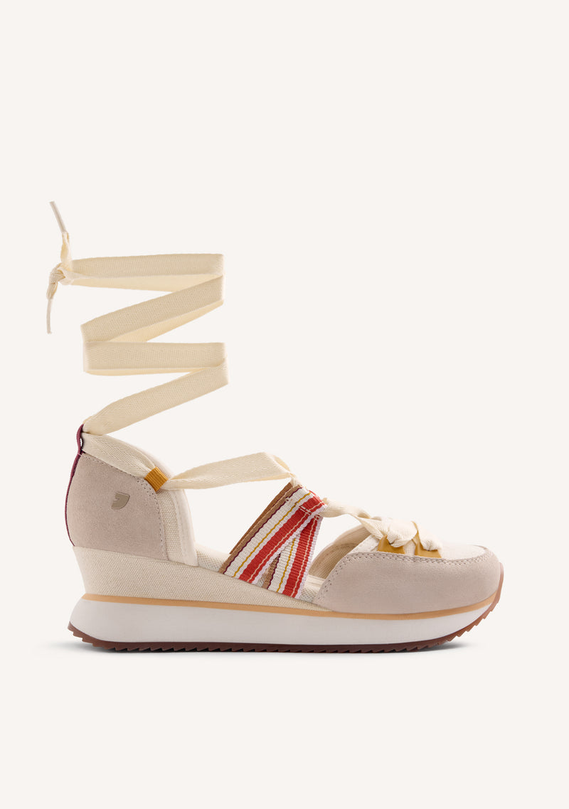 OPEN LEATHER WEDGE SNEAKERS MERTI