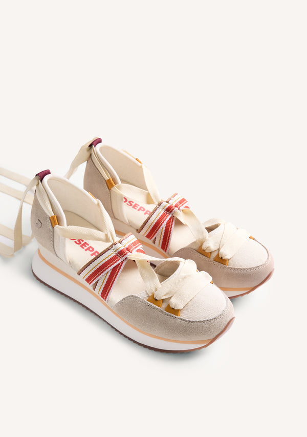 OPEN LEATHER WEDGE SNEAKERS MERTI