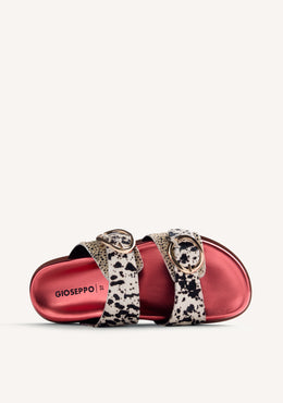 SANDALI BIO PELLE STAMPA ANIMALIER CARNEY