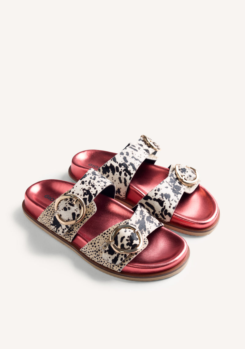 ANIMAL PRINT LEATHER BIO SANDALS CARNEY