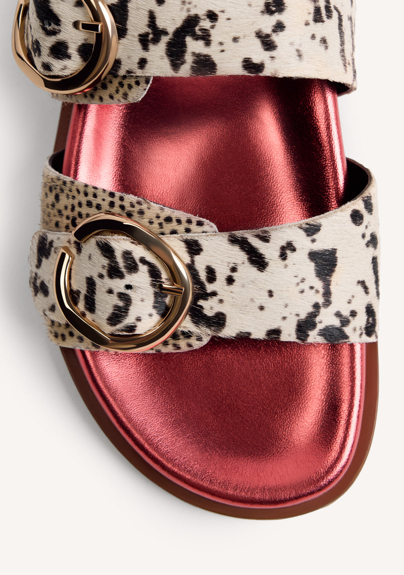 SANDALI BIO PELLE STAMPA ANIMALIER CARNEY