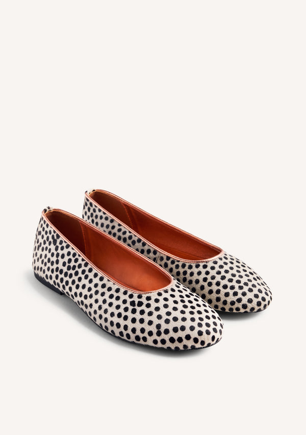 ANIMAL PRINT LEATHER BALLET FLATS UVINZA