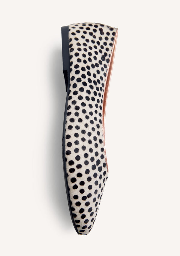 ANIMAL PRINT LEATHER BALLET FLATS UVINZA