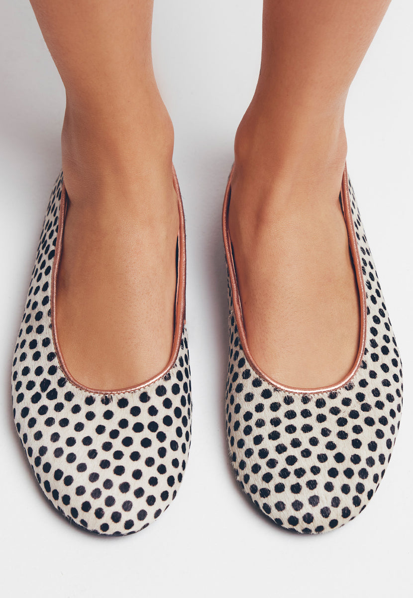 ANIMAL PRINT LEATHER BALLET FLATS UVINZA