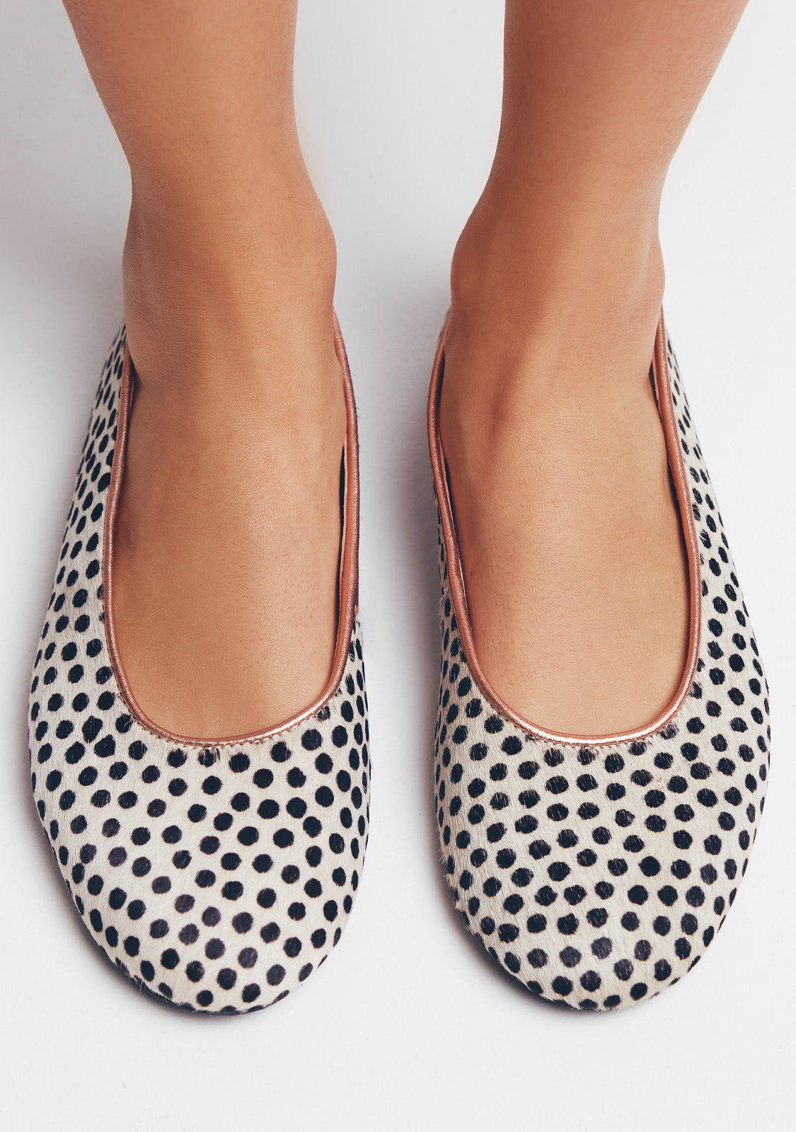 ANIMAL PRINT LEATHER BALLET FLATS UVINZA