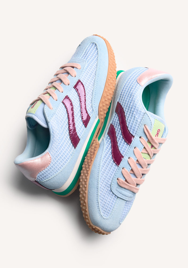 LEATHER AND MESH SNEAKERS CHAKE