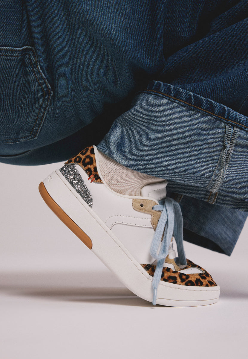 GIOSEPPO BAREFOOT - SNEAKERS PELLE STAMPA ANIMALIER ENKARE