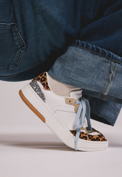 GIOSEPPO BAREFOOT - ANIMAL PRINT LEATHER SNEAKERS ENKARE