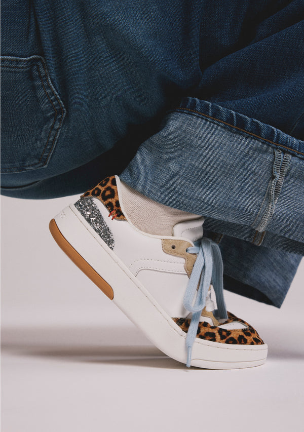 GIOSEPPO BAREFOOT - ANIMAL PRINT LEATHER SNEAKERS ENKARE