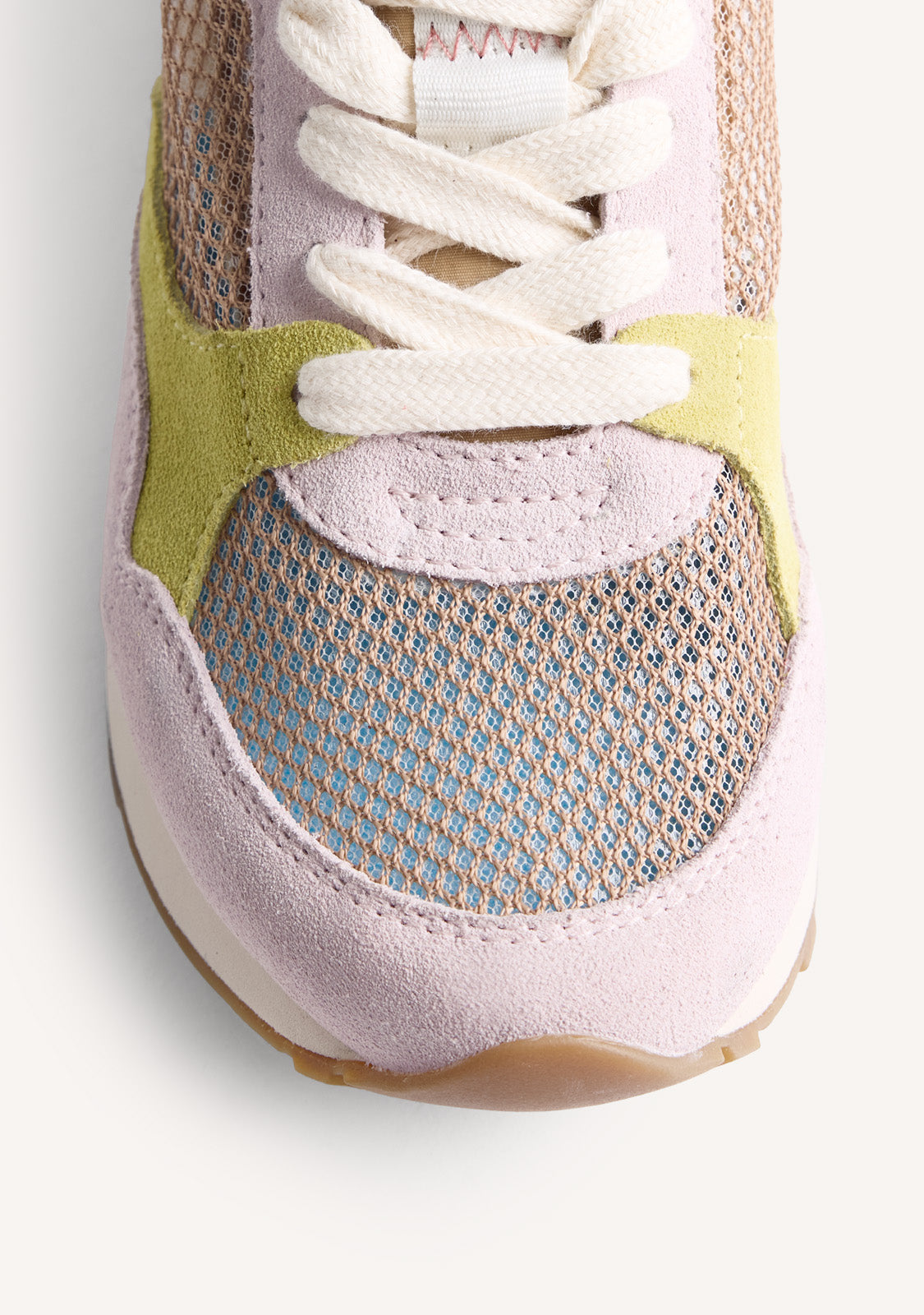 LEATHER AND MESH WEDGE SNEAKERS SATER