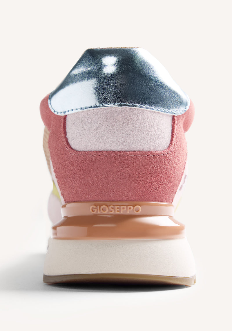 LEATHER AND MESH WEDGE SNEAKERS SATER