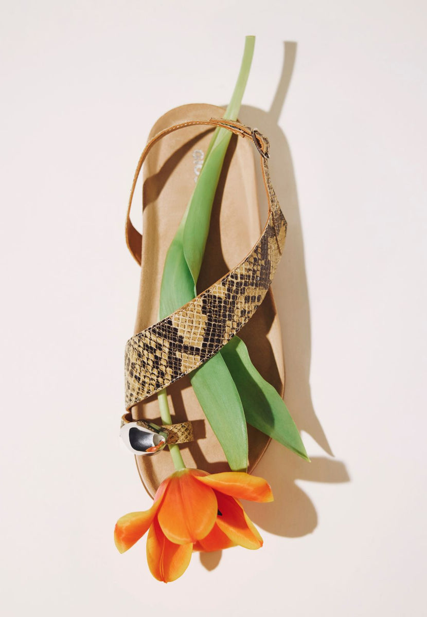 SANDALIAS PIEL ESTAMPADO ANIMAL Y JOYA TANAUAN