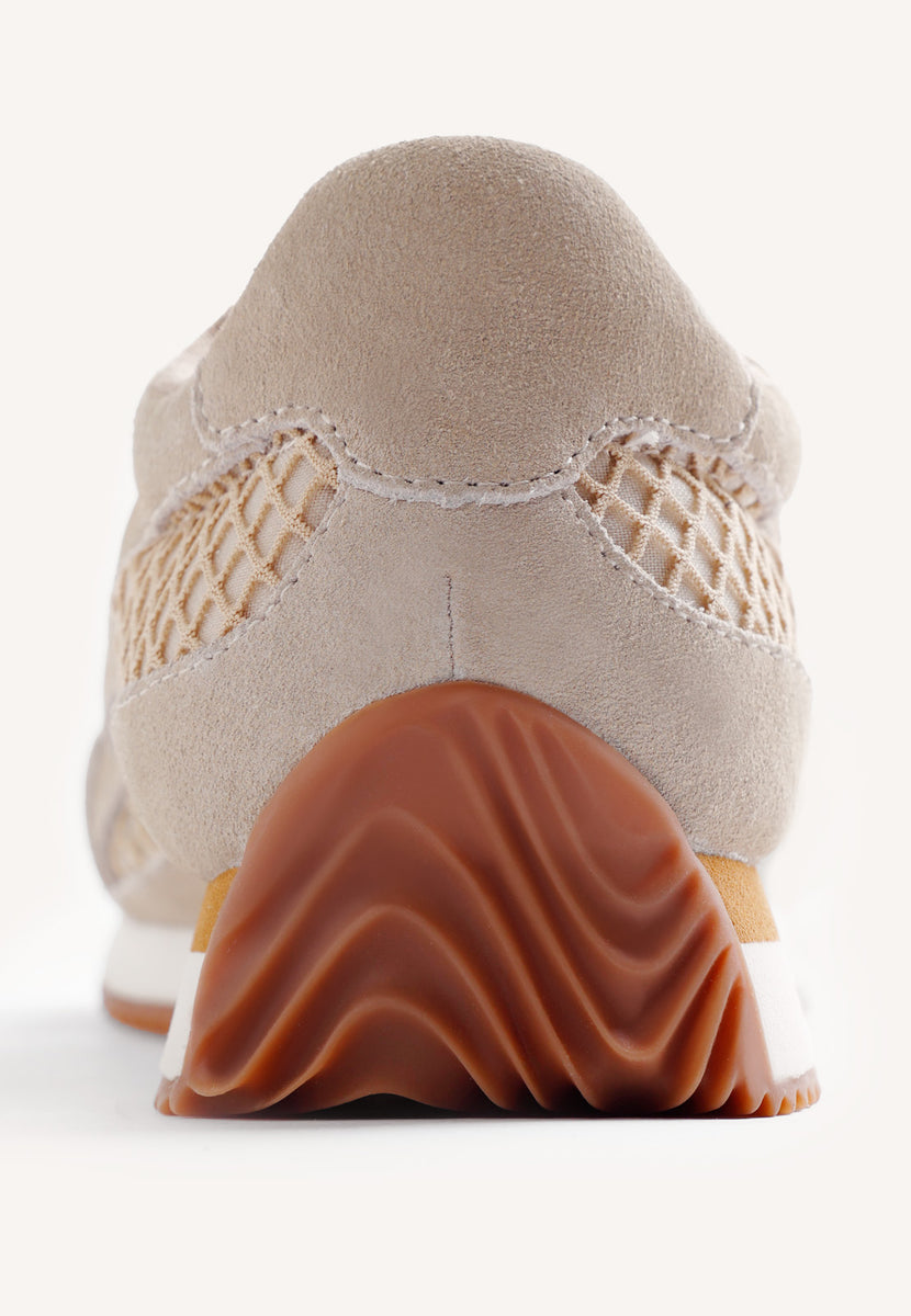 ZAPATILLAS PIEL Y REJILLA ROXAS