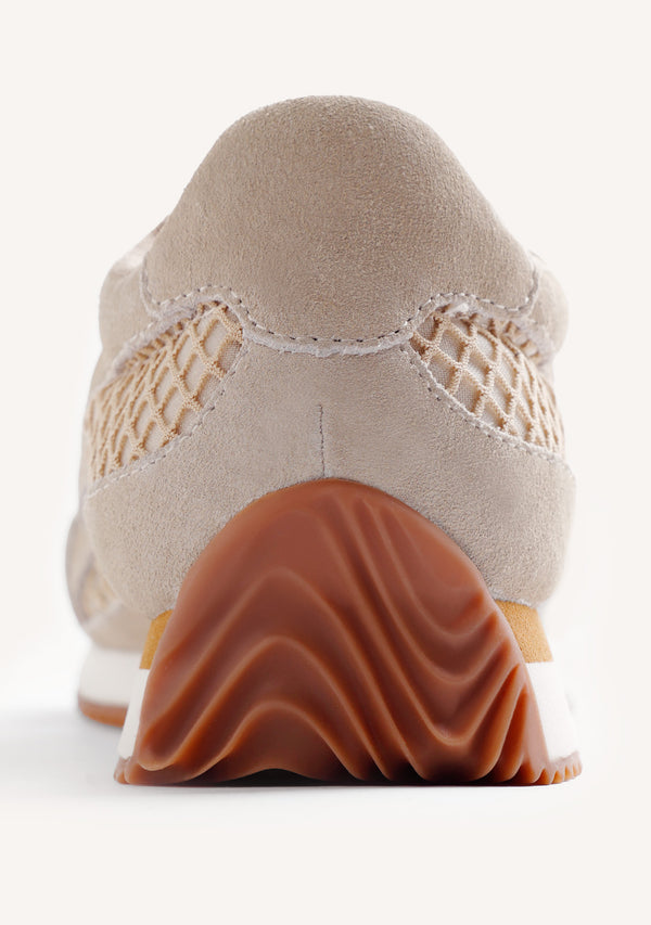 ZAPATILLAS PIEL Y REJILLA ROXAS