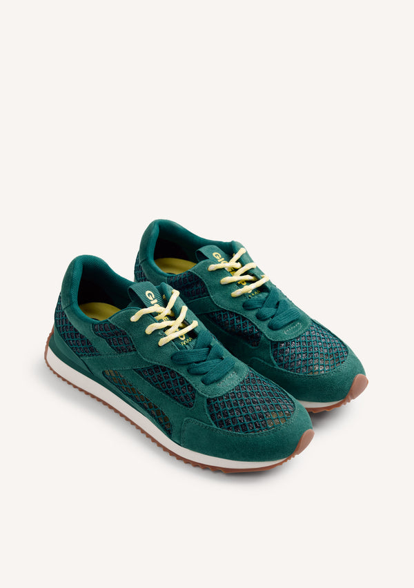 ZAPATILLAS PIEL Y REJILLA ROXAS